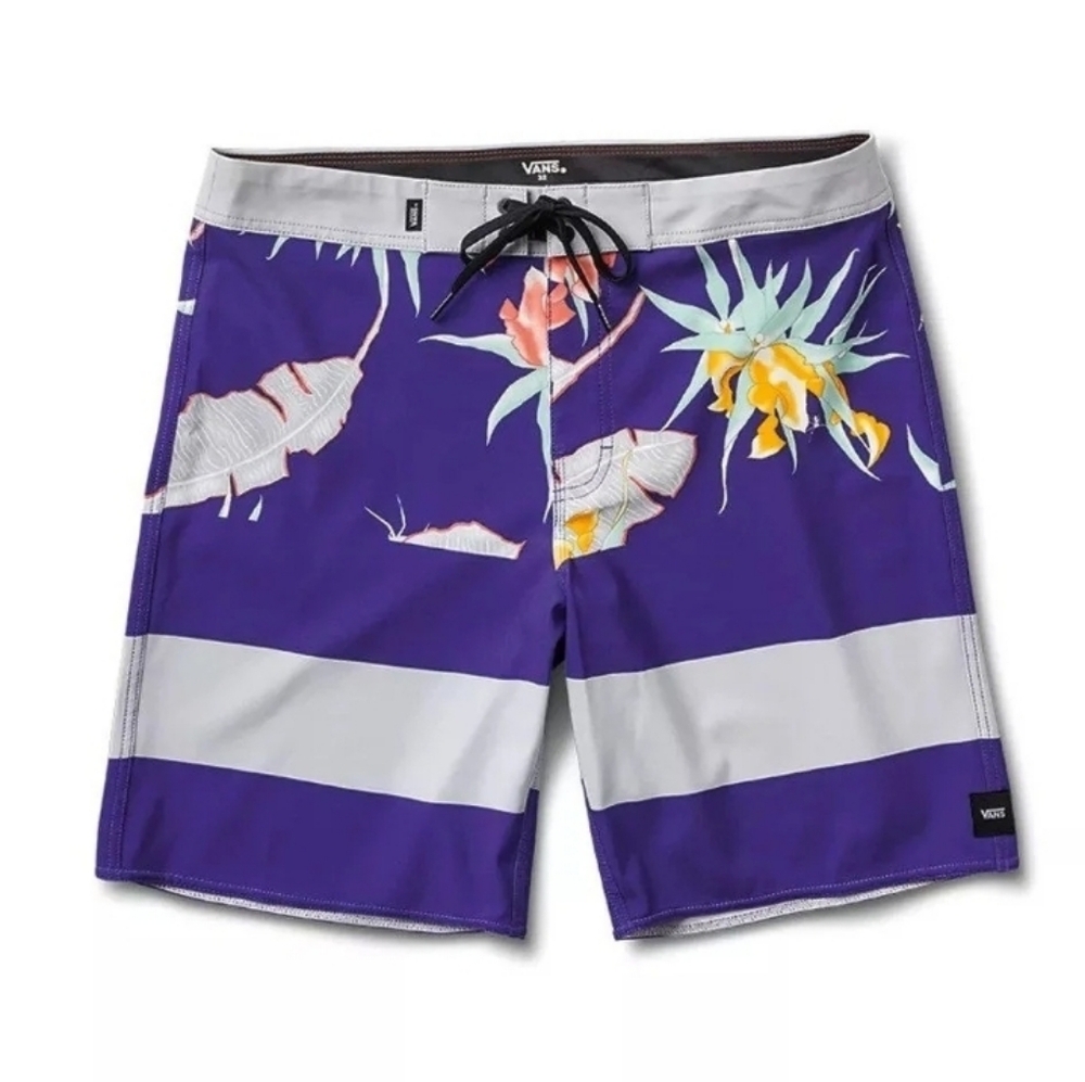 Vans Era Boardshorts Boys Size 14 Waist 18 Inch Length Floral Purple 092025